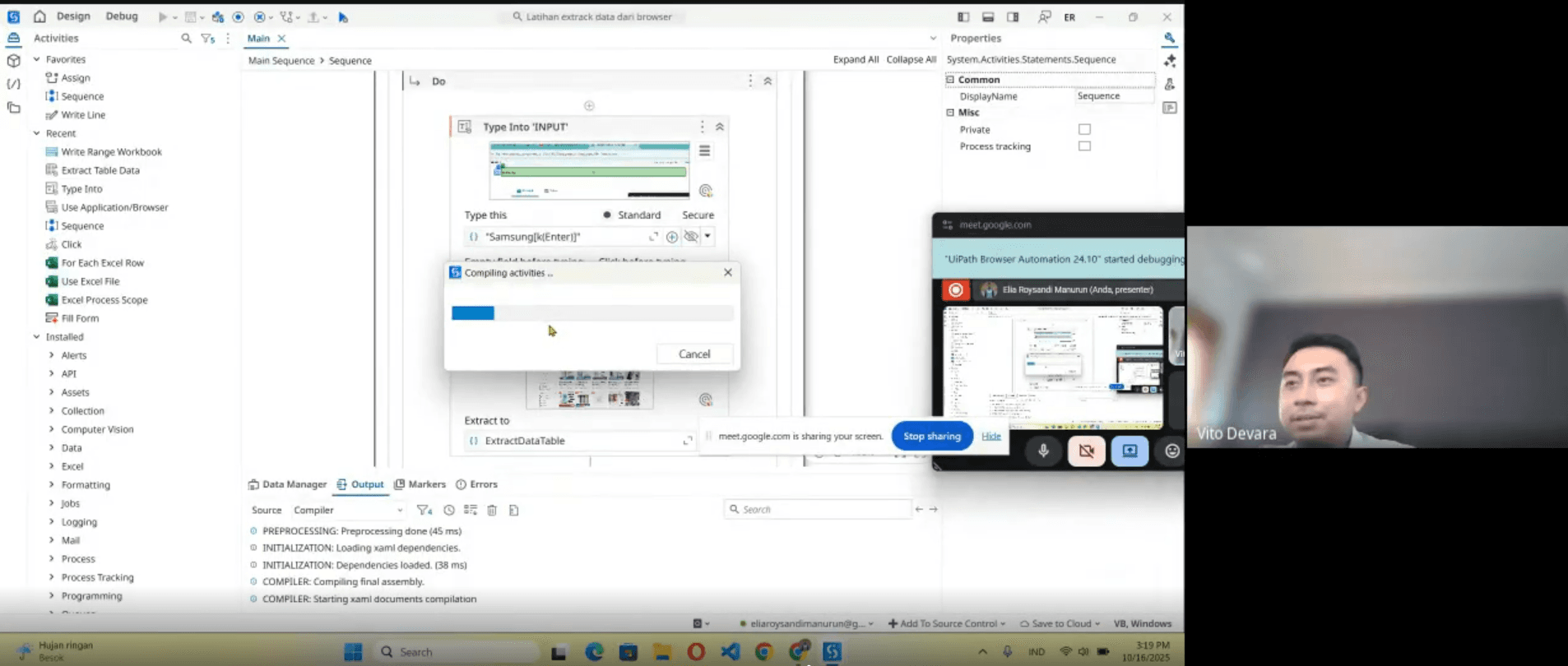 Robotic Process Automation using UiPath for undergraduate students